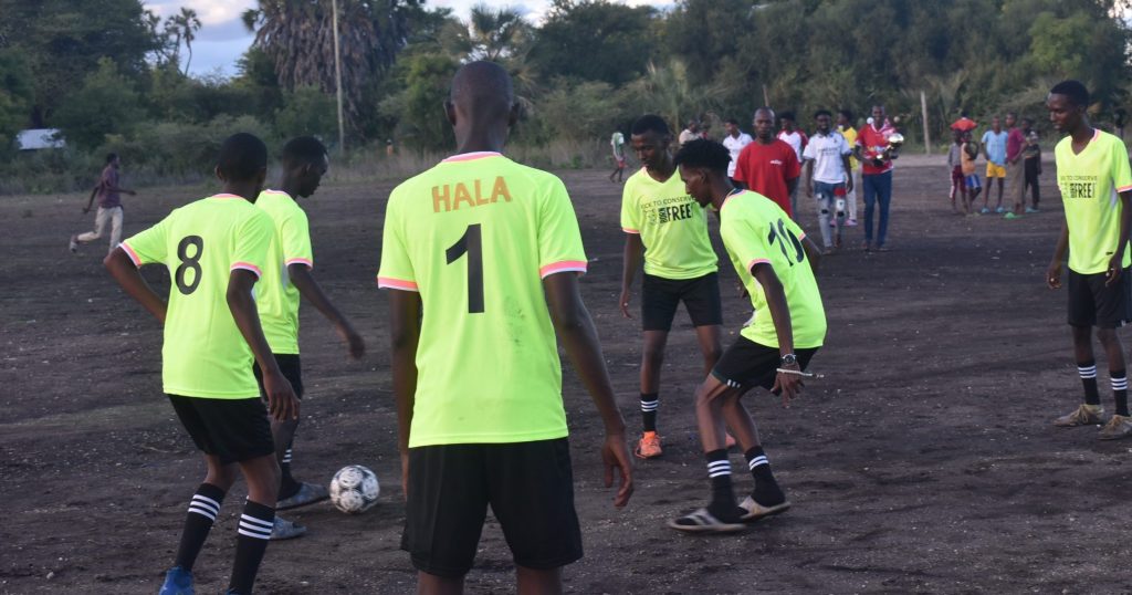 Playing Football as part of Born Free's Kick to Conserve Initiative