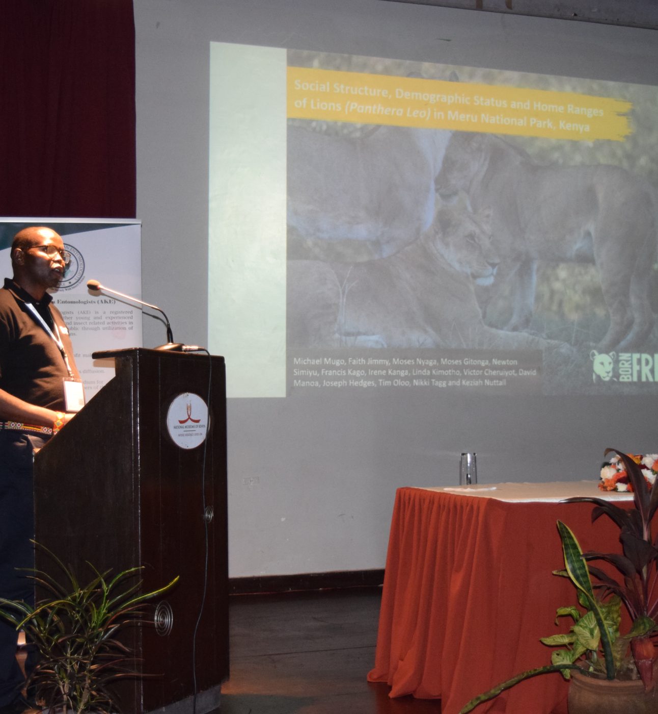 Michael Mugo, Pride of Meru Programme Manager, speaking at the National Museums of Kenya conference