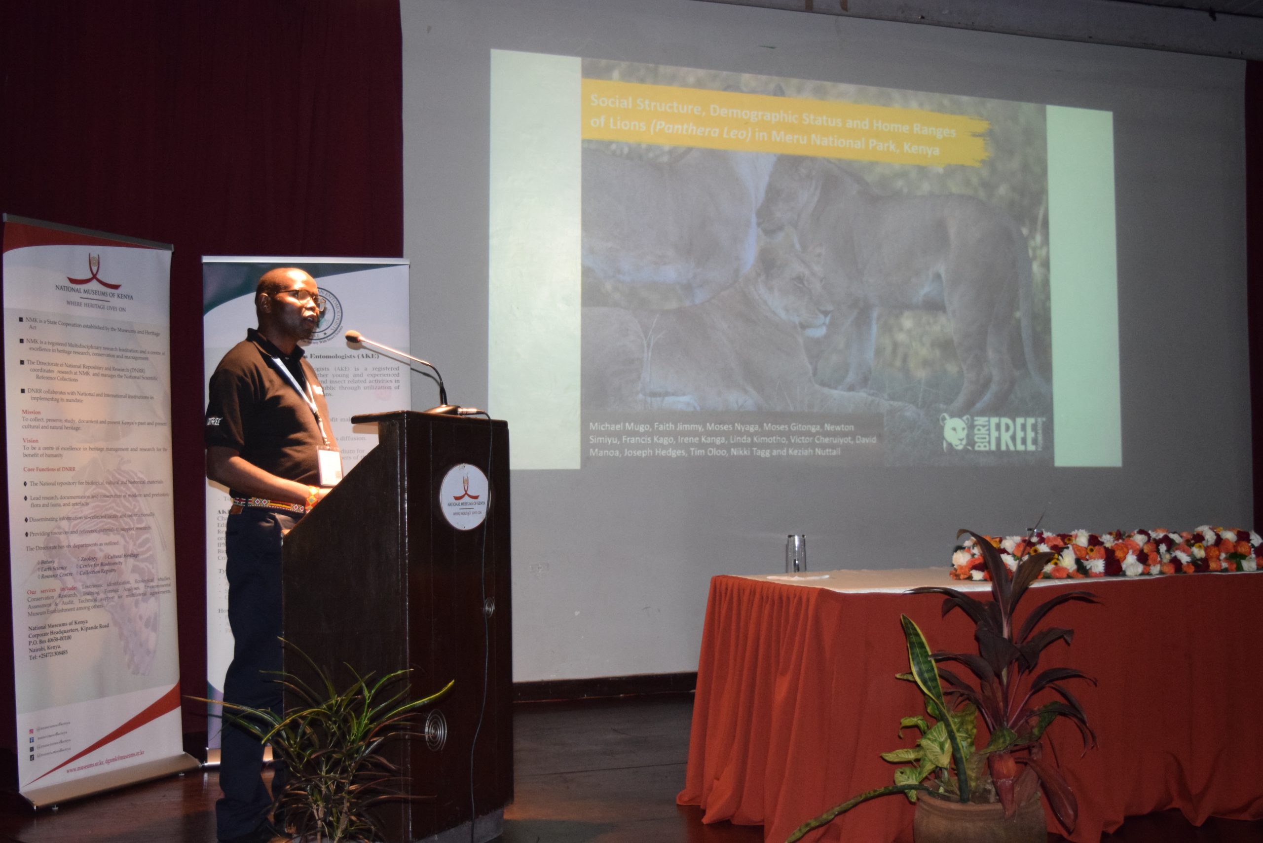 Michael Mugo, Pride of Meru Programme Manager, speaking at the National Museums of Kenya conference